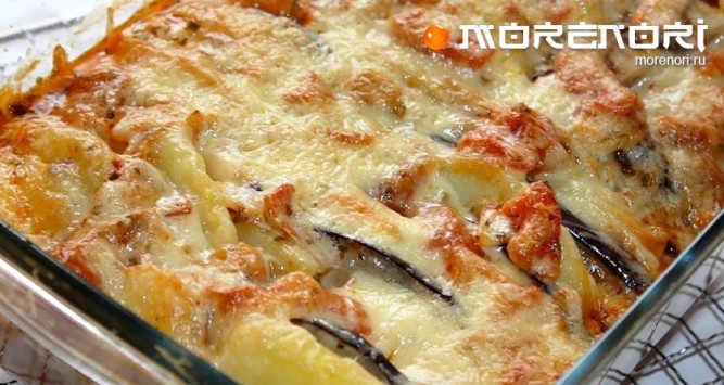 Картофельная запеканка с баклажанами Картофельная запеканка с баклажанами