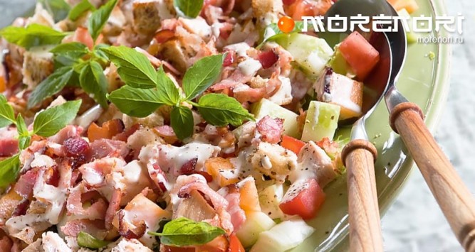 салат Цезарь с курицей и беконом салат Цезарь с курицей и беконом